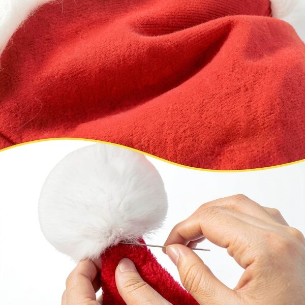 Adult Polyester Plush Christmas Santa Hats for Adults-2