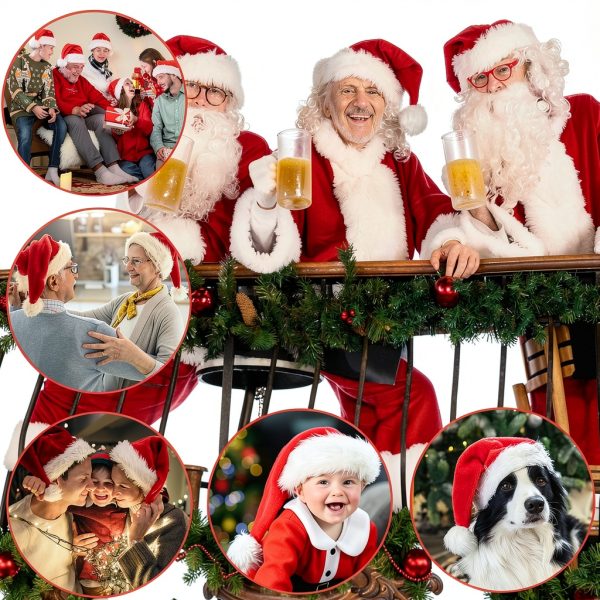 Adult Polyester Plush Christmas Santa Hats for Adults-3