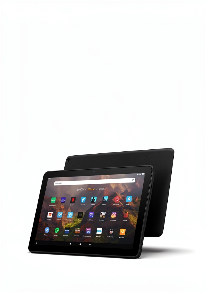 Installing Amazon Kindle accessible e-reader with Accessibility Features, English, 101 Pages on a wooden desk