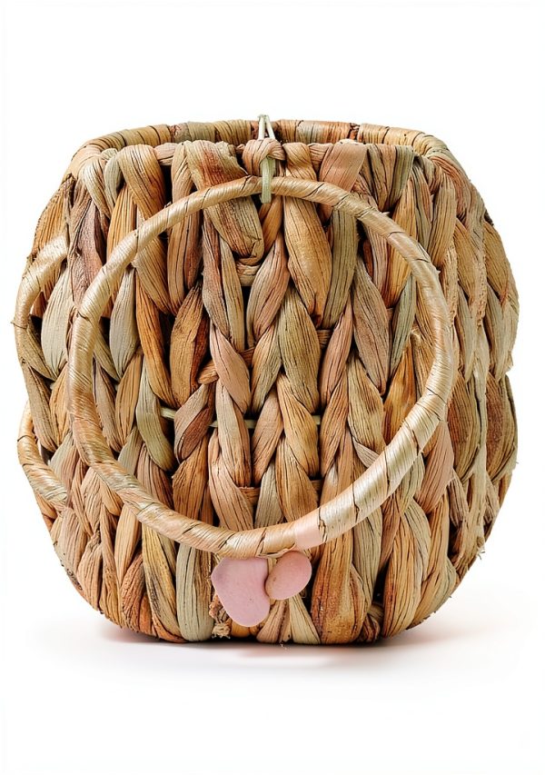 Toilet Paper Storage Basket efluky Water Hyacinth Slim Holder with Lid-3