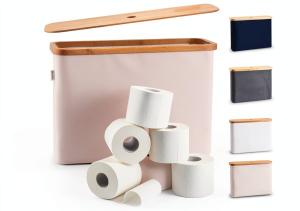 LONBET Toilet Paper Storage for 12 Rolls, Stackable & Foldable --0