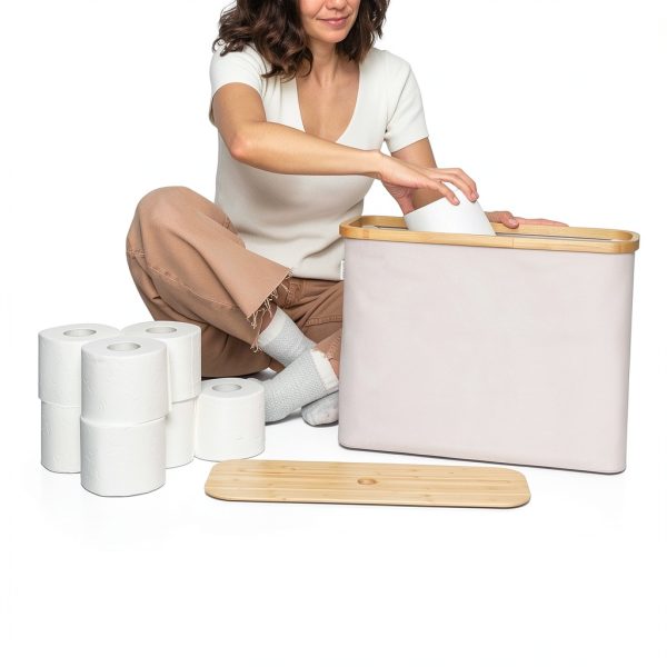 LONBET Toilet Paper Storage for 12 Rolls, Stackable & Foldable --3